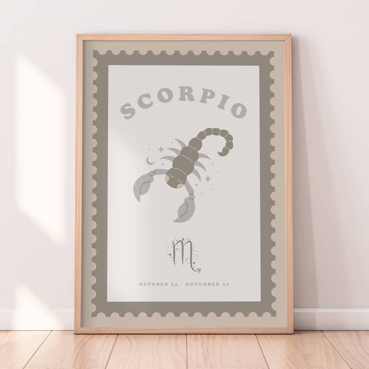 Imprimé du zodiaque Scorpion pour enfants pour la vente par Alaina Creates