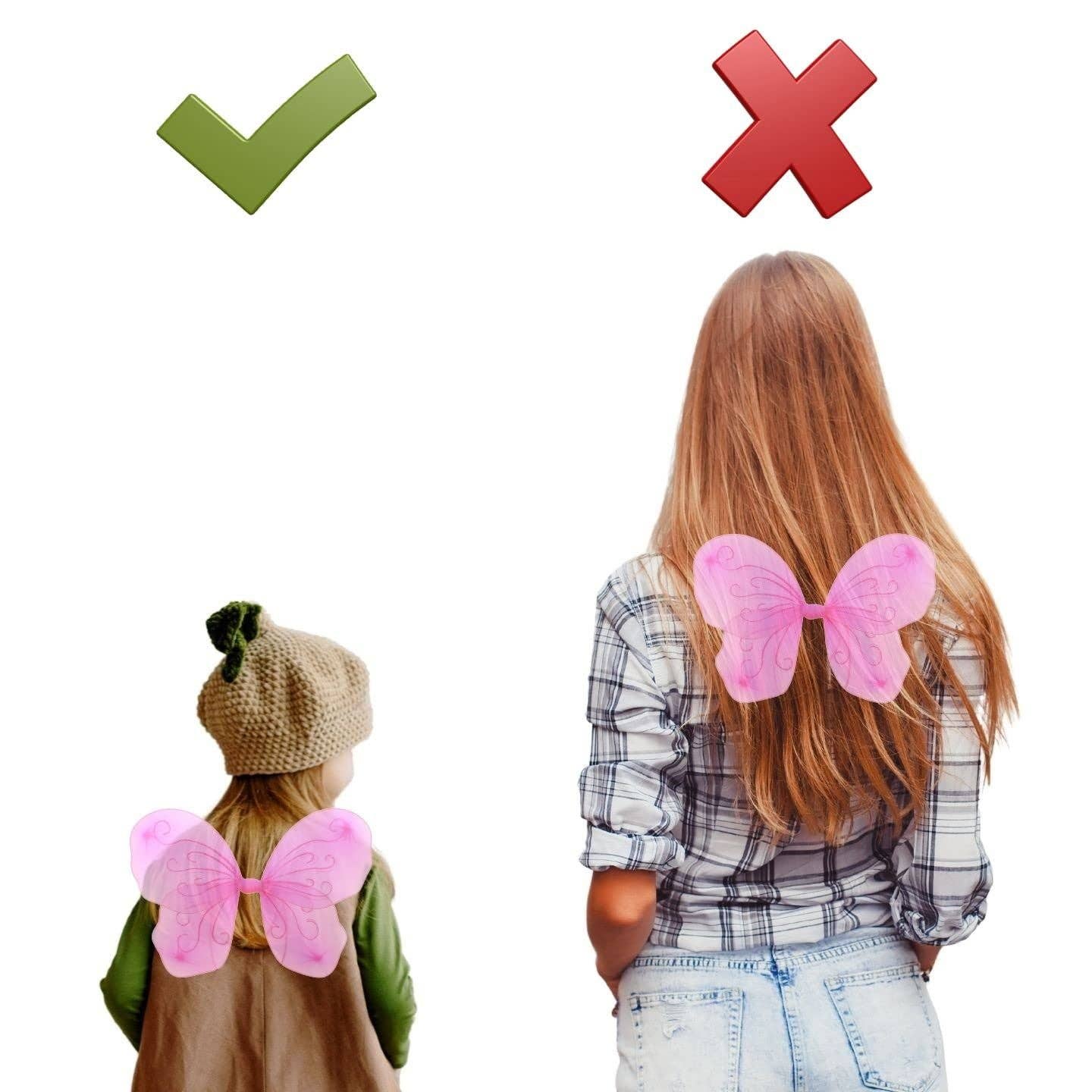 Topkids Accessories – wholesale Costume – Child – Angel Wings Fairy Butterfly Pixie Tinkerbell Fancy Dress Outfit Girls Dressing Up Costume Baby Toddler Kids Childs Small Tiny Mini Toy Fairywings Set Glitter36