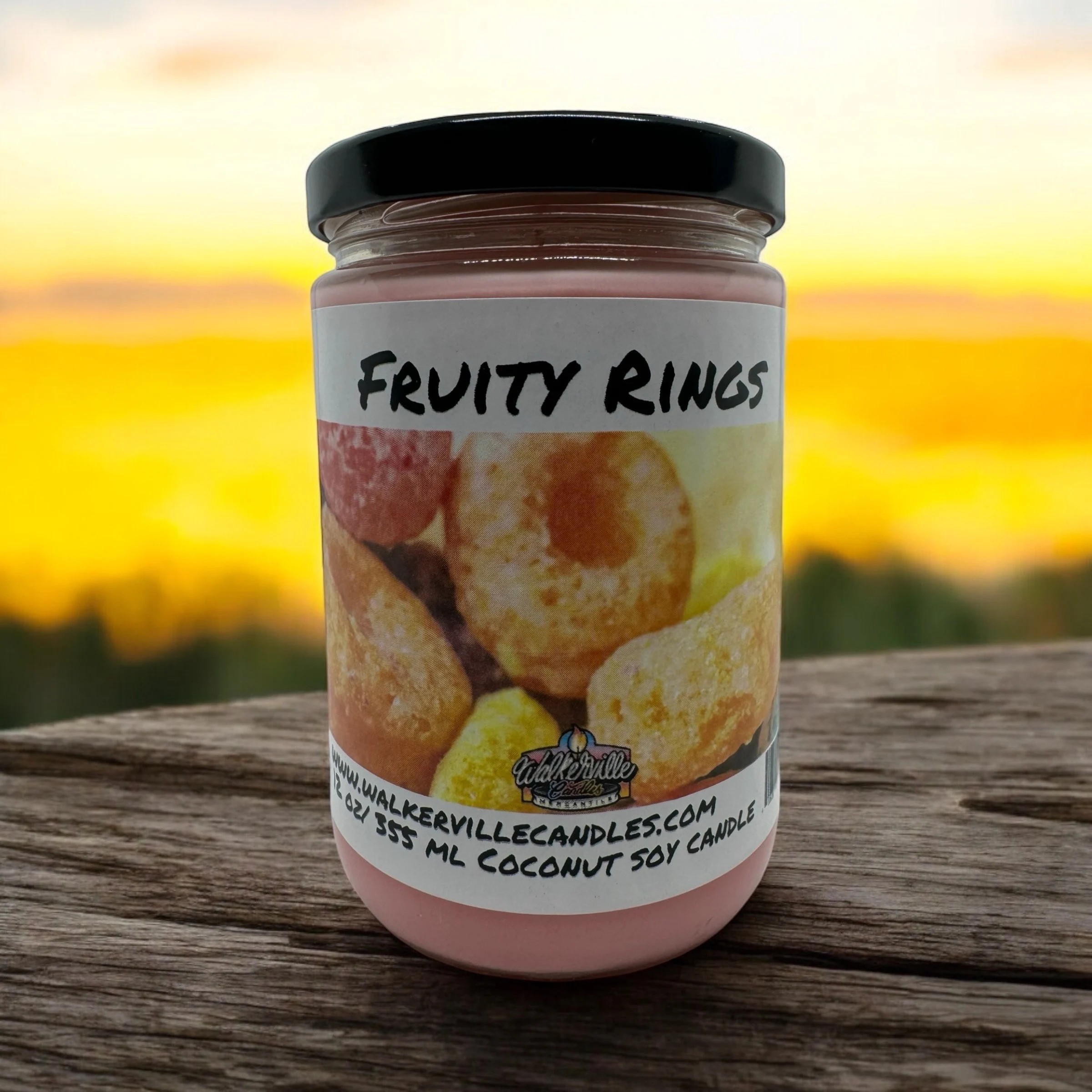 Walkerville Candles - Wholesale Jar/Filled Candle - Fruity Rings Eco-friendly 12 oz Coconut Soy Candle2