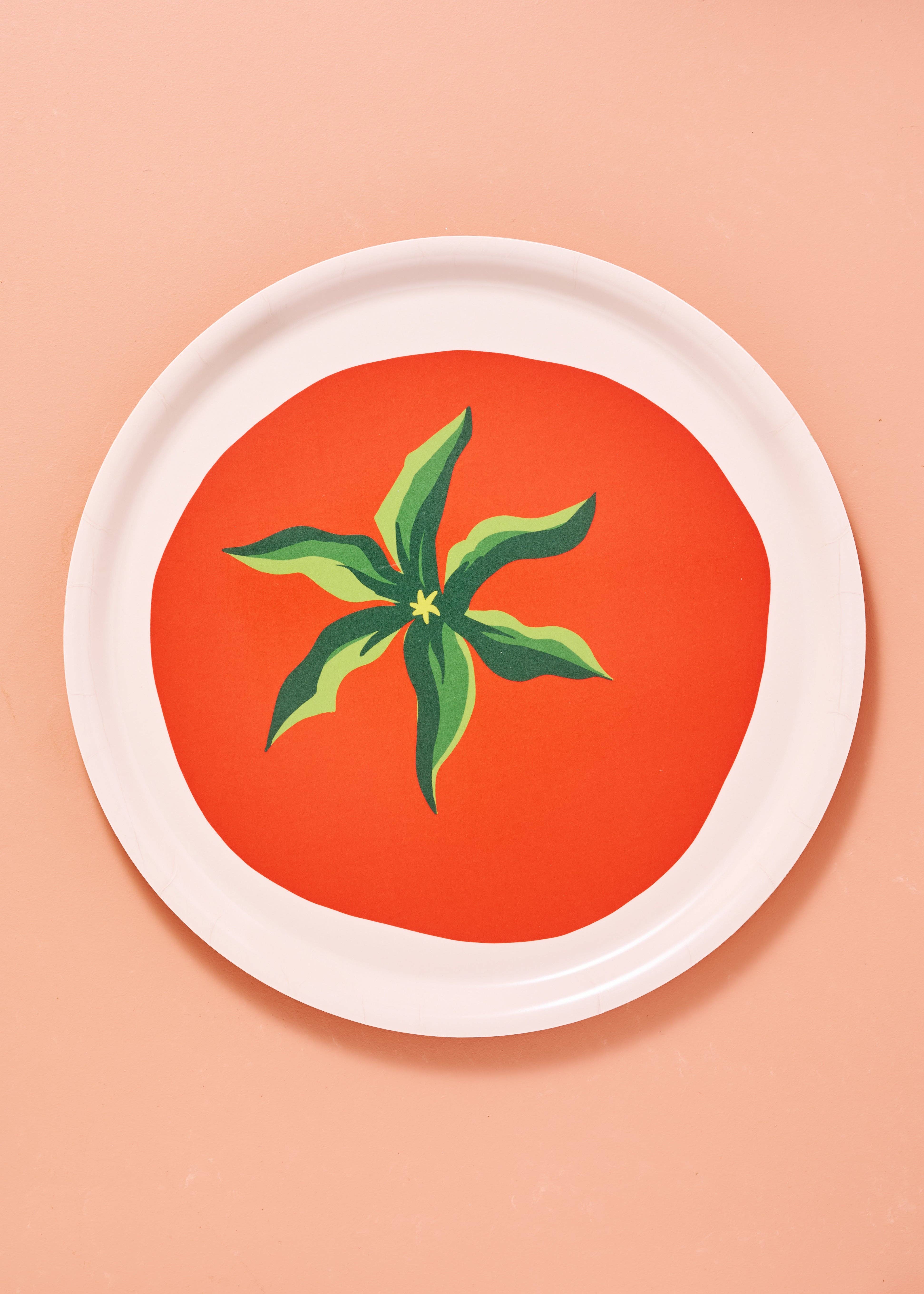 One & Only Paper - Wholesale Serving Tray - Tomato Bent Birch/Melamine Serving Tray Platter2