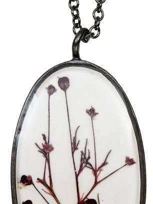 Smoketree White lg Oval On Chain for wholesale by Shari Dixon