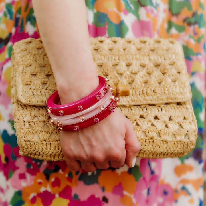 Canvas Style - Wholesale Bangle Bracelet - Renee Resin and Rhinestone Bangle1