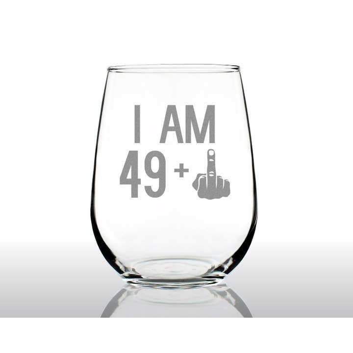 bevvee – wholesale Wine glass – 50th Birthday Gifts - 49 Middle Finger Stemless Wine Glass7
