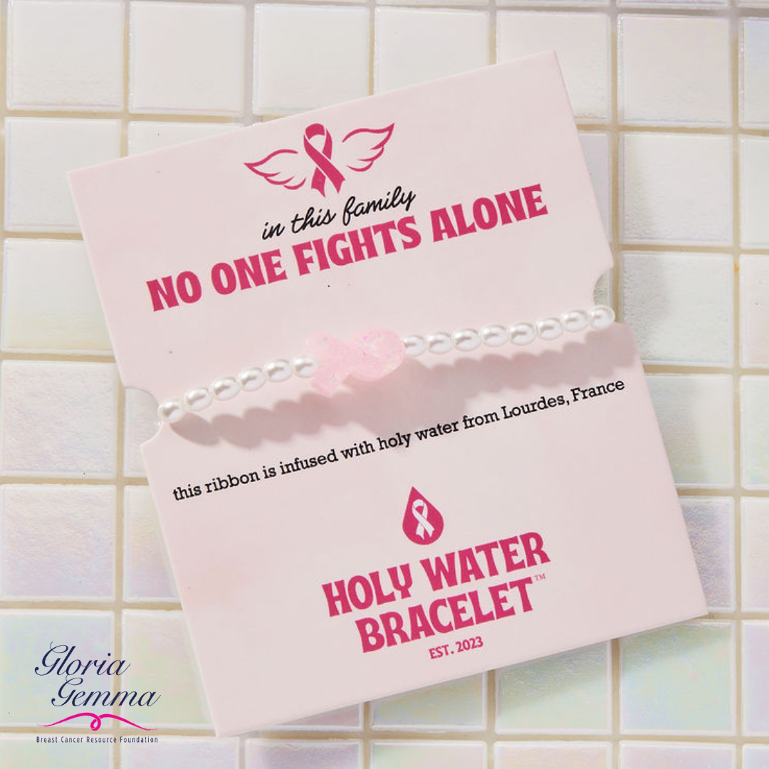 Holy Water Bracelet – wholesale Charm/dangle bracelet – HOLY WATER PINK RIBBON AWARENESS BRACELET 2