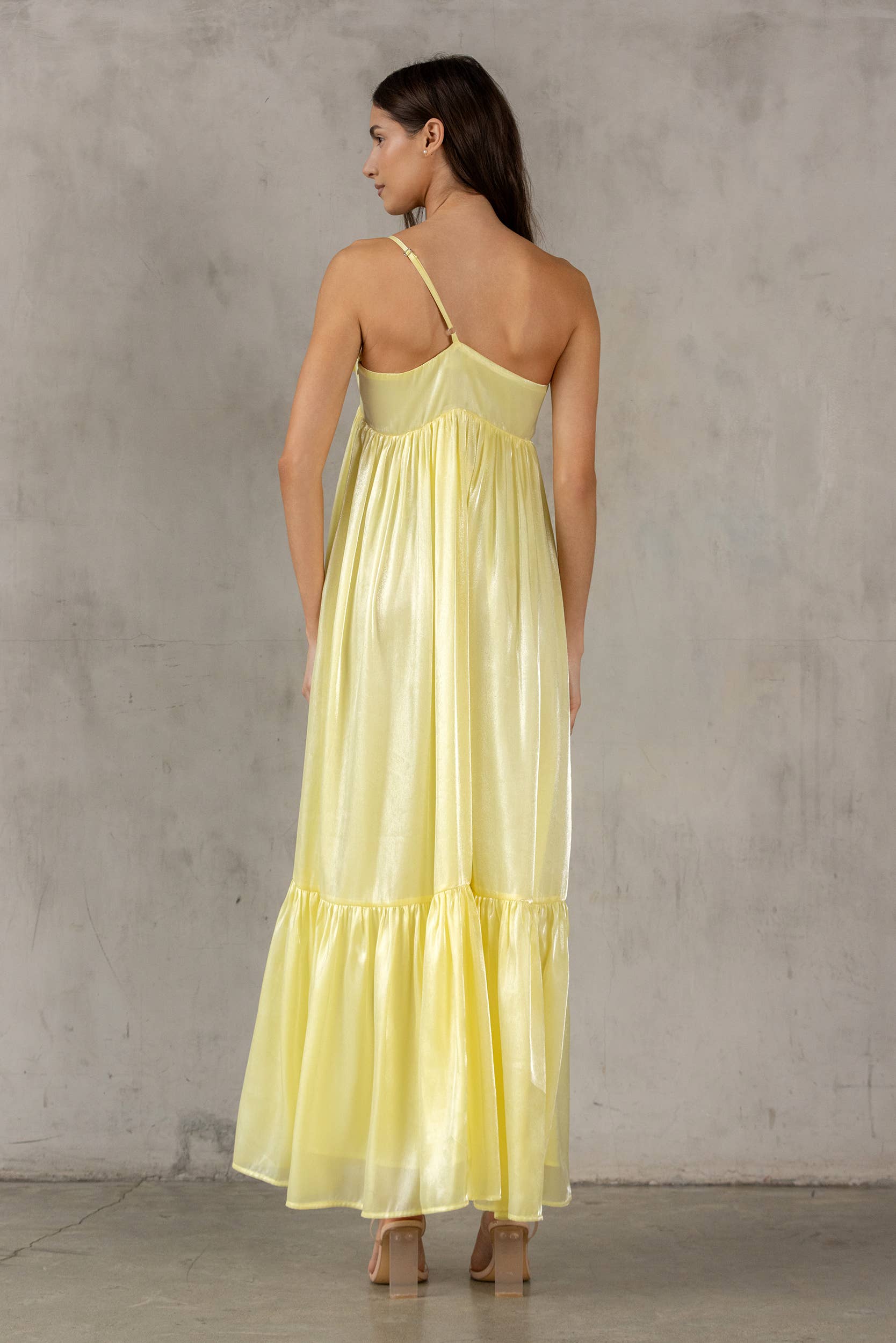 STORIA - Wholesale Dress - Women's - HD2231- SATIN METALLIC SHEEN MAXI BOW DRESS6