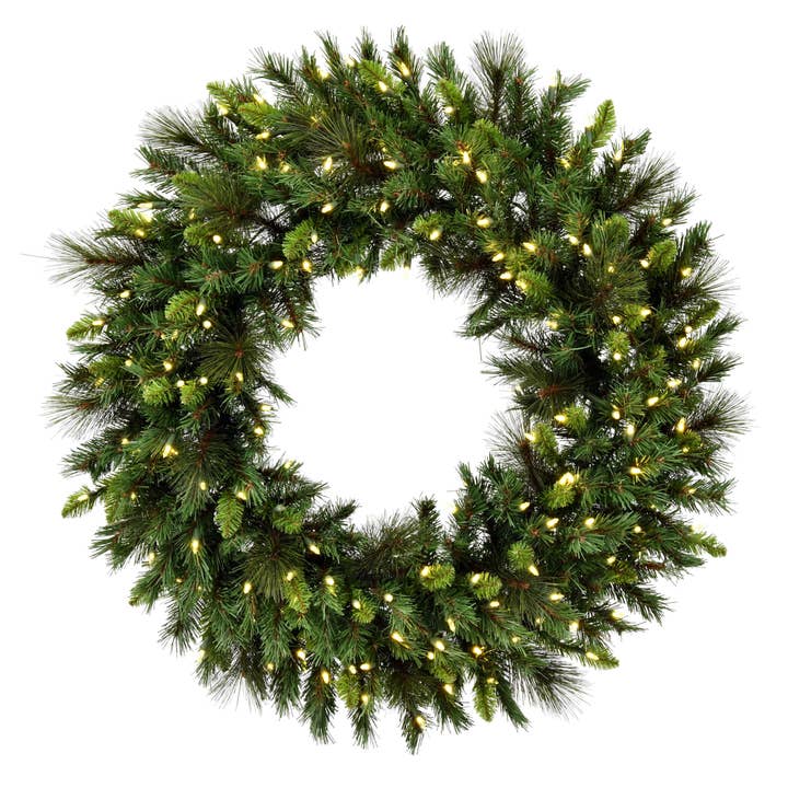 Green Vickerman 24" Bangor Mix Pine Wreath Dura-Lit 50WW for wholesale on Faire0