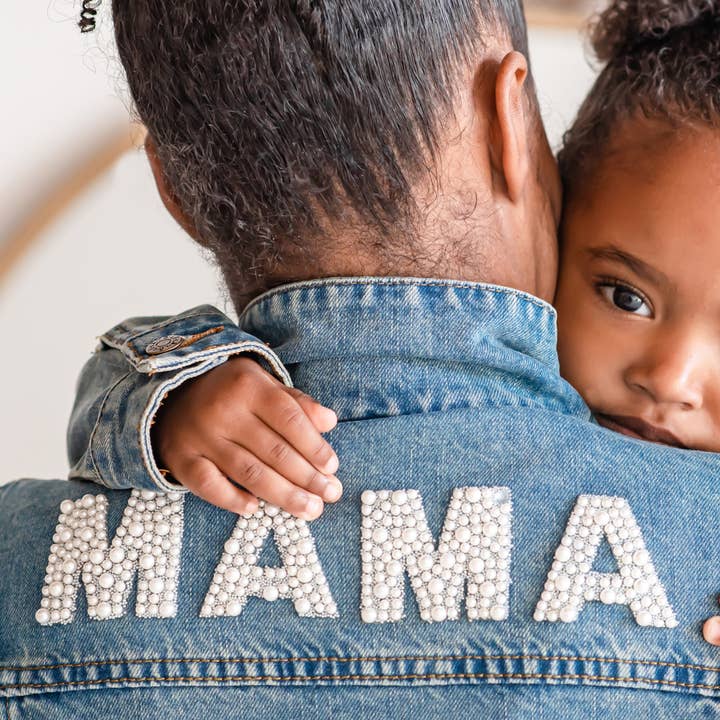 Denim Beaded Jacket - Mama for wholesale by LĒ·LĀ·LŌ
