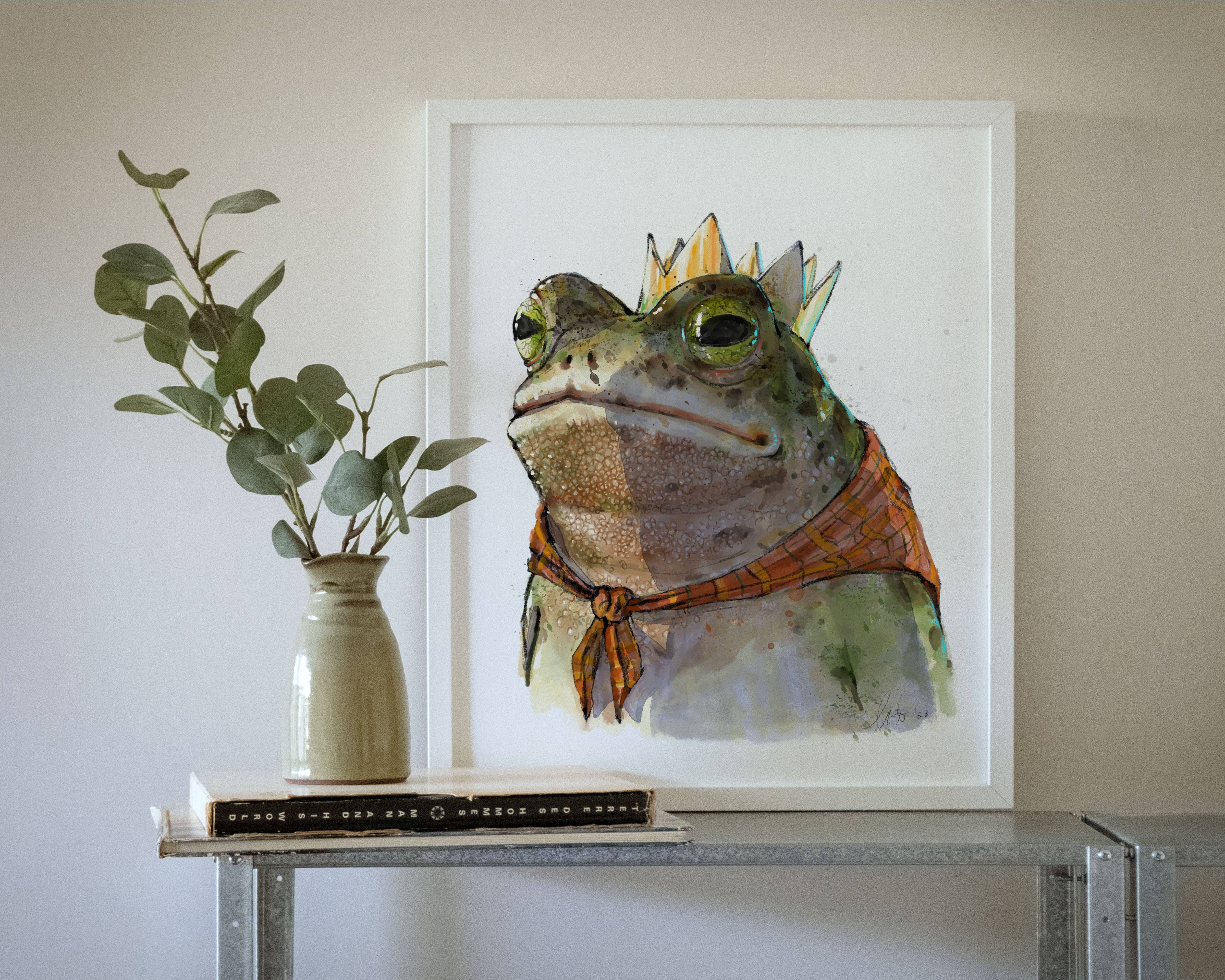 The Ugly Cat Studio - Wholesale Art Print - Toad King Watercolour Fine Art Print24