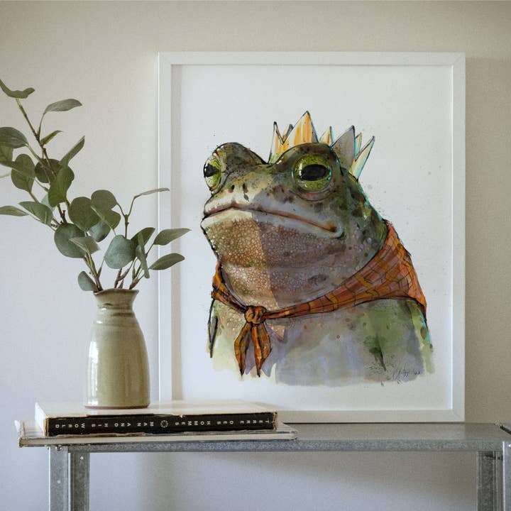 The Ugly Cat Studio - Wholesale Art Print - Toad King Watercolour Fine Art Print24