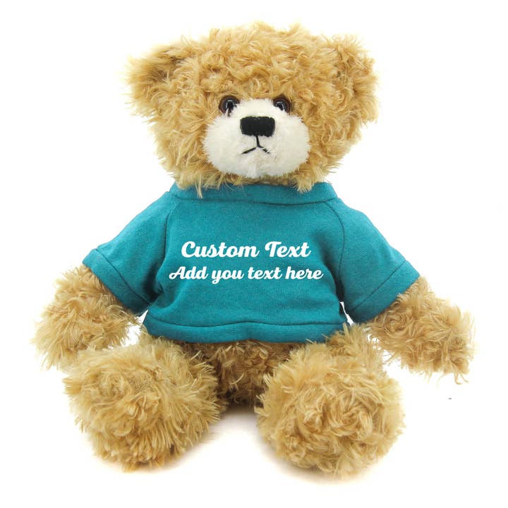 11" Customized Tee Beige Brandon Bear- Stuffed Teddy Bear for wholesale on Faire5