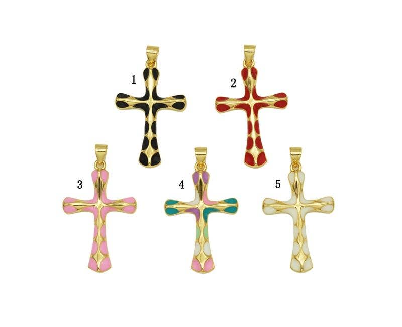 BestBeads&Beyond - Wholesale Individuele bedel/hanger - Emaille kruis hanger, Sku #JL1000