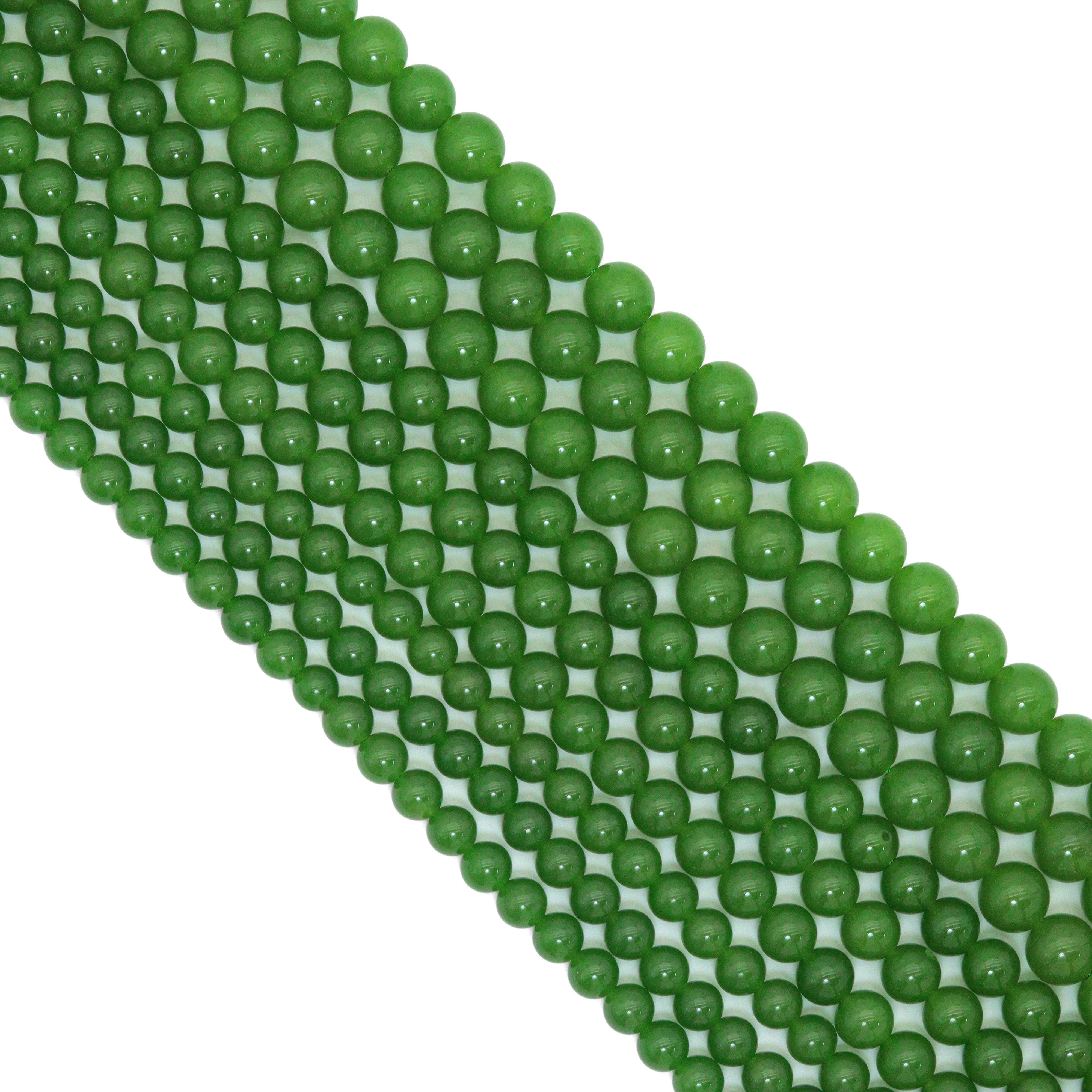 BestBeads&Beyond - Wholesale Kralen - Groene Jade Ronde Gladde Kralen, Artikelnummer U11992