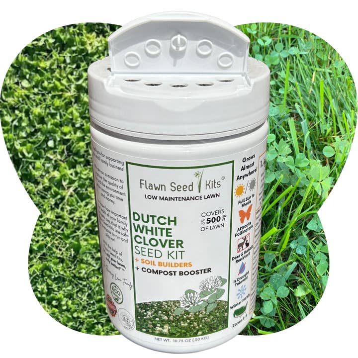 Flawn Seed Kits - Wholesale Plant Seeds - Dutch White Clover Seed Kit Easy Spread Shaker