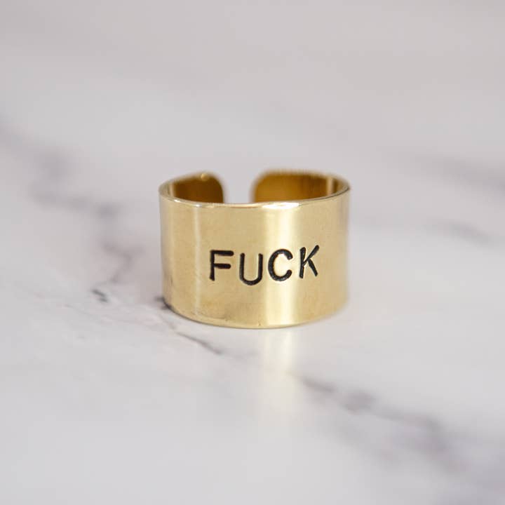 Loti jewels - Wholesale Band/Stacked Ring - MESSAGE RING IN BRASS WITH ENGRAVING1