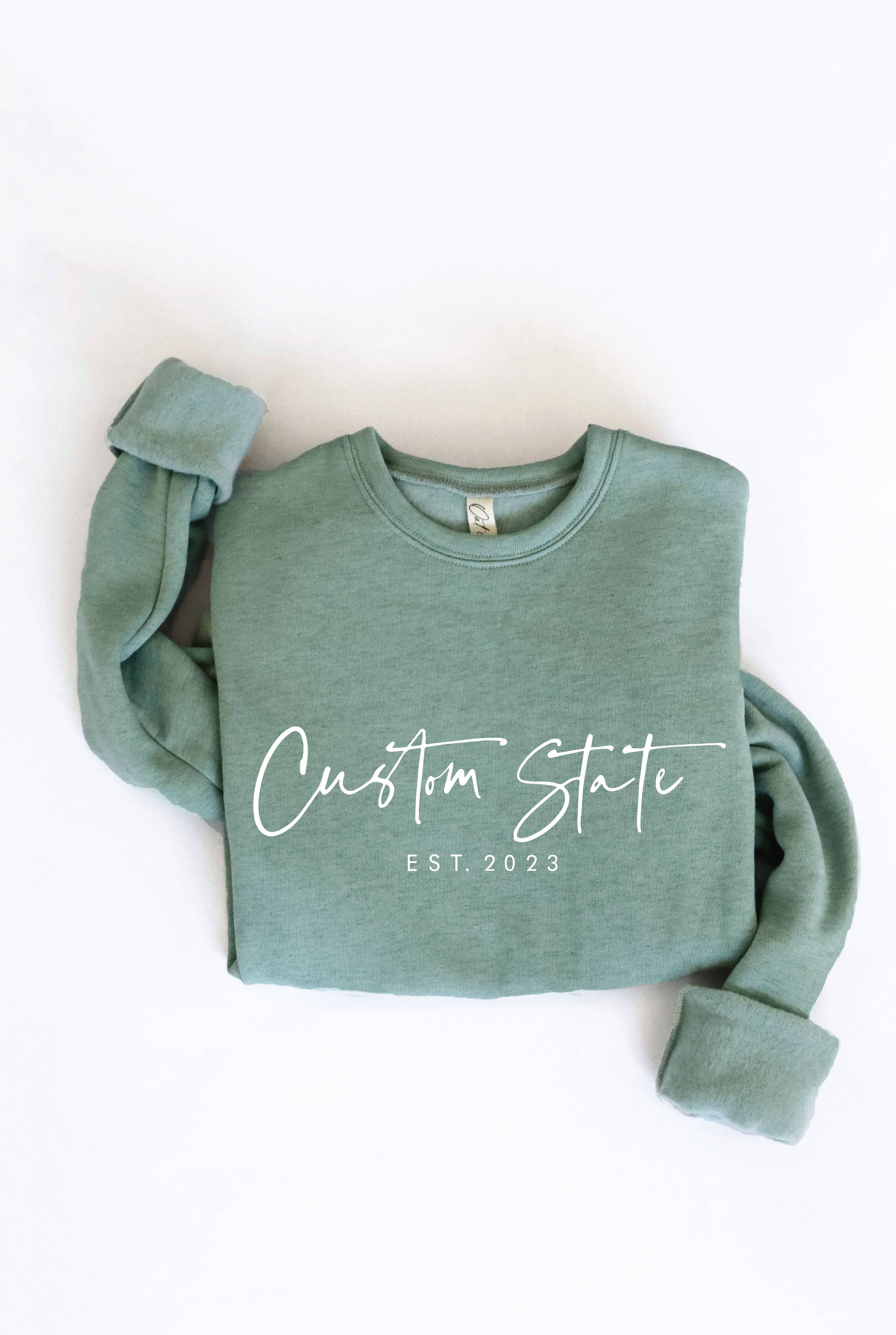 OAT COLLECTIVE - Wholesale Graphic Sweatshirt - Women's - CUSTOM STATE with EST. Graphic Sweatshirt15