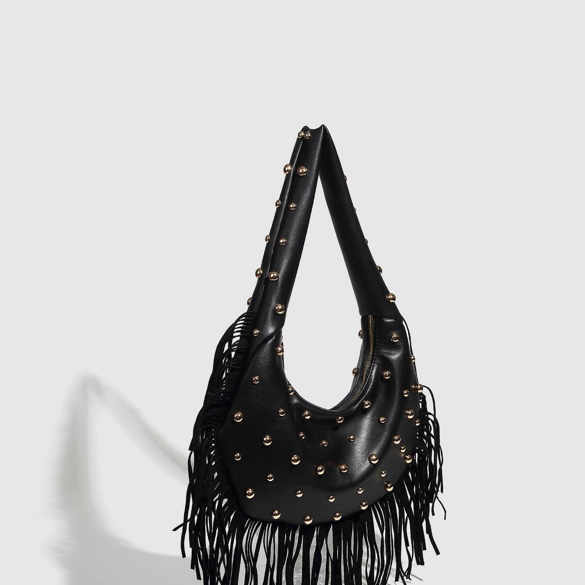 ACCITY - Wholesale Shoulder Bag - Women's - Punk Studded Fringe Shoulder Bag for Women_CWAB56812