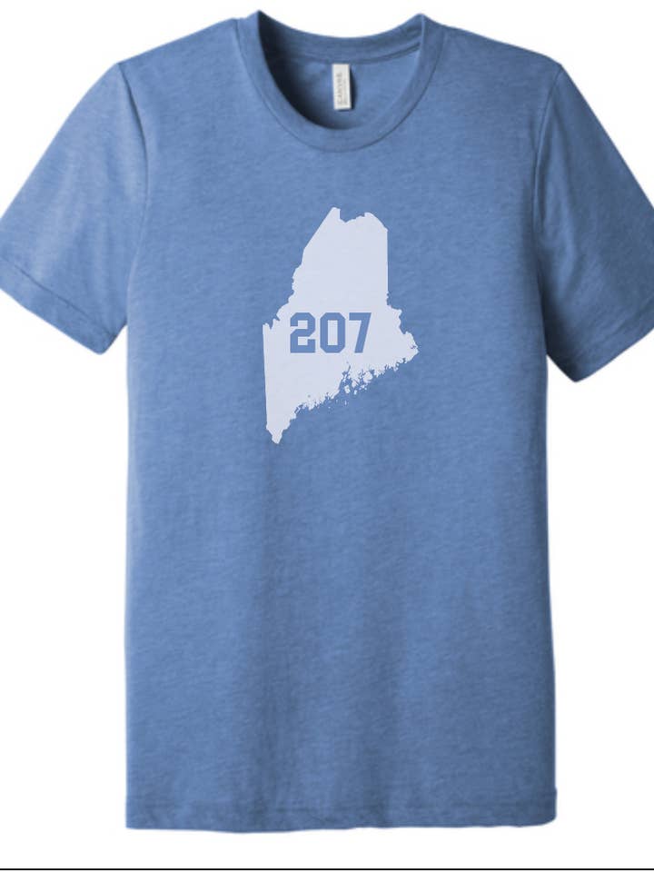 Bella Canvas Triblend T-shirt with state and area code for wholesale by Front Street Designs