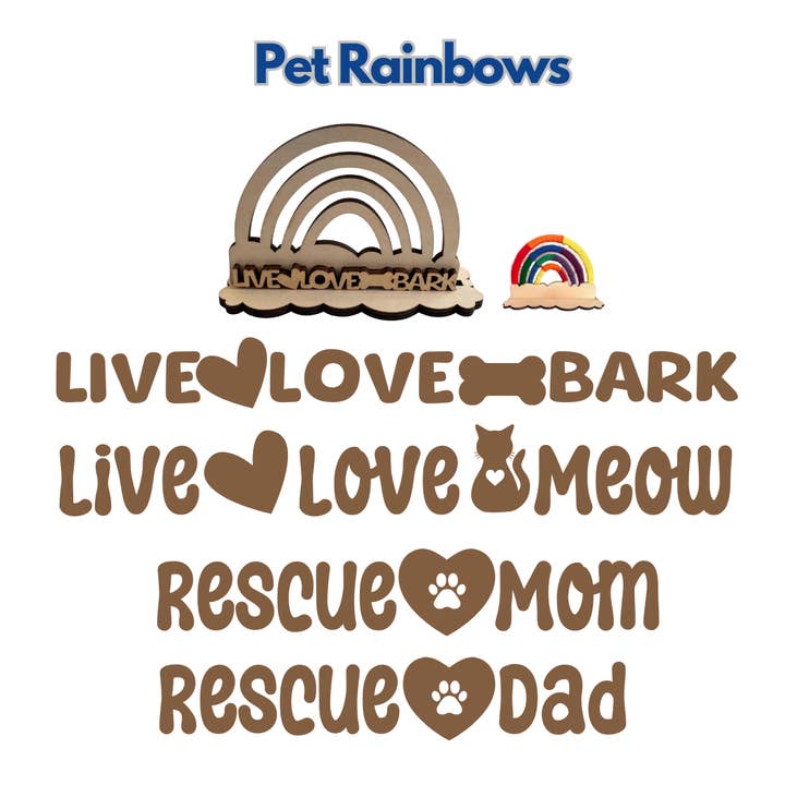 Kit DIY Mini Arc-en-ciel Chien et Chat en Bois & Fil Animal de Vacances pour la vente par The Giving Rainbow