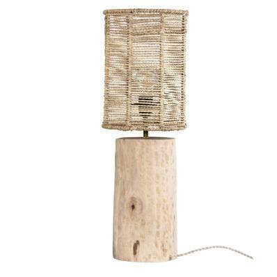 COSYDAR-DECO - Wholesale Accent/Desk Lamp - Table Lamp - Walnut Wood and Palm Rope SHEDO0