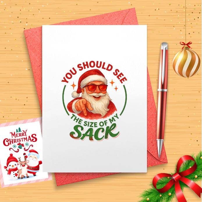 VenusArtsShop - Wholesale Birthday Card - You Should See The Size Of My Sack Funny Santa Christmas