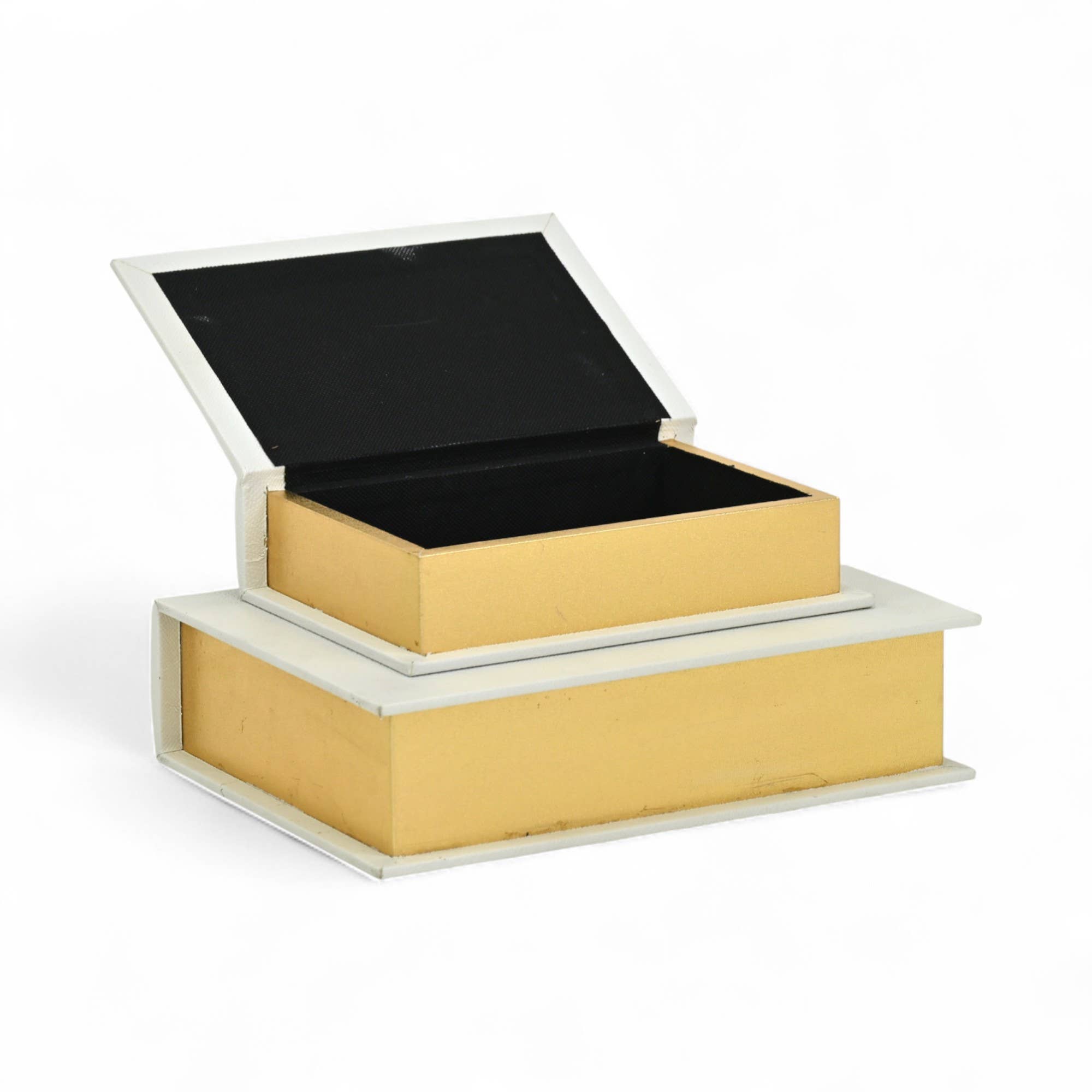 Cheungs Home Decor - Wholesale Decorative Box - Faux Alligator Themed WhiteVinyl Wrapped Book Box Set4