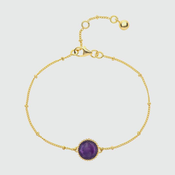 Barcelona February Amethyst Birthstone Bracelet for wholesale by Auree Jewellery