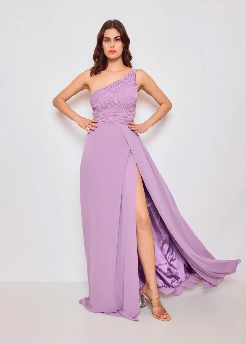 Eva & Lola - Epsilonn - Wholesale Gown - Women's - Long dress with slit at the thighs - R138610