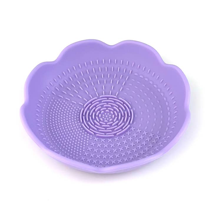 Brush Cleaning Dish Silicone Scalloped Soap Dish Lilac for wholesale by EcoFreax