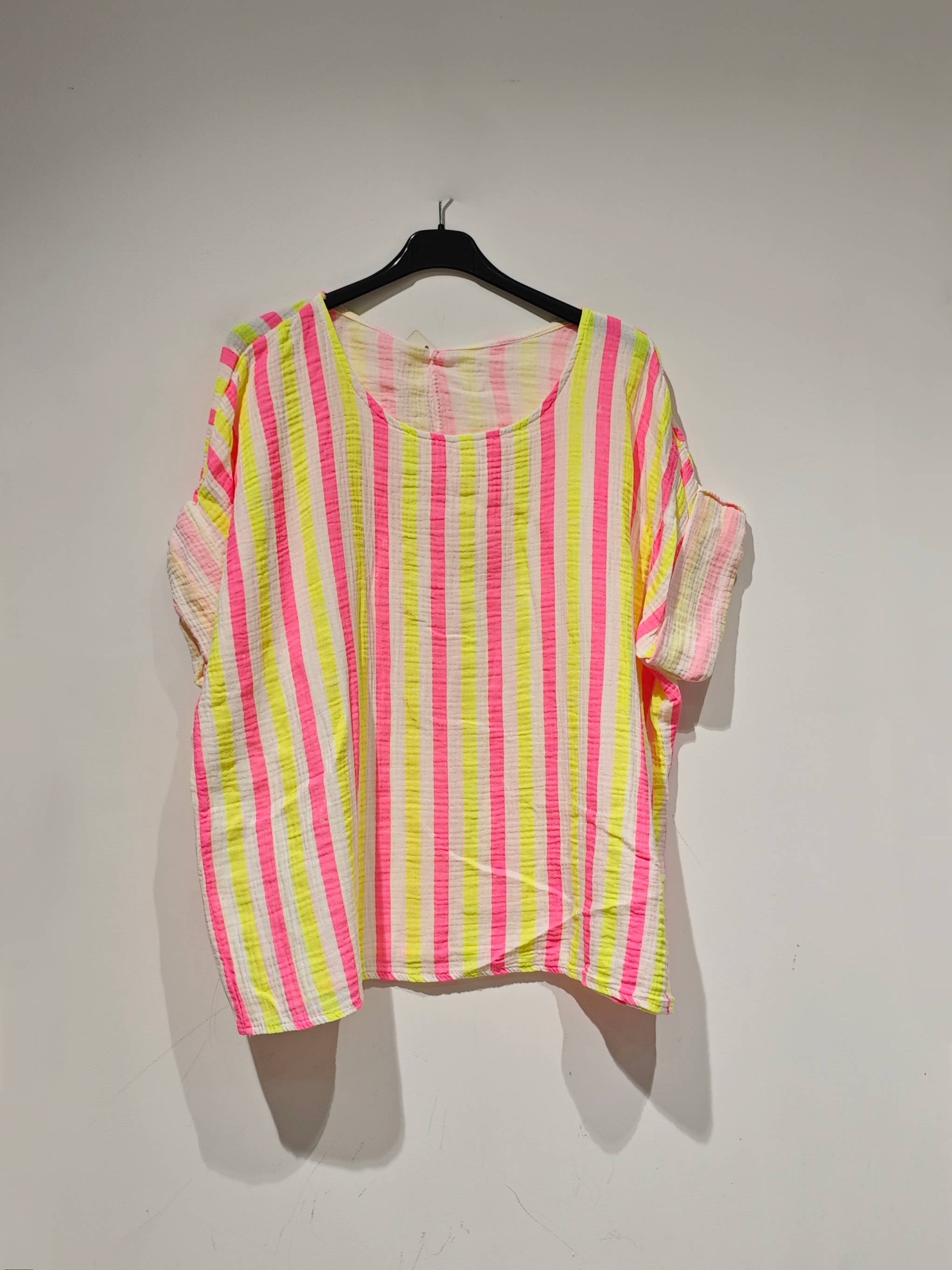 Pomelo paris - Wholesale Blouse - Women's - FLUORESCENT STRIPED COTTON GAUZE2