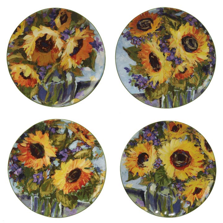 Certified International - Wholesale Salad Plate - Sunflower Bouquet Salad Plate 9in 4 asst