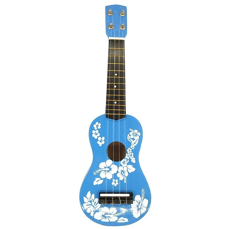 giftland - Wholesale Musical Instrument - Wooden Ukulele Guitar with Strings - Flower Design2