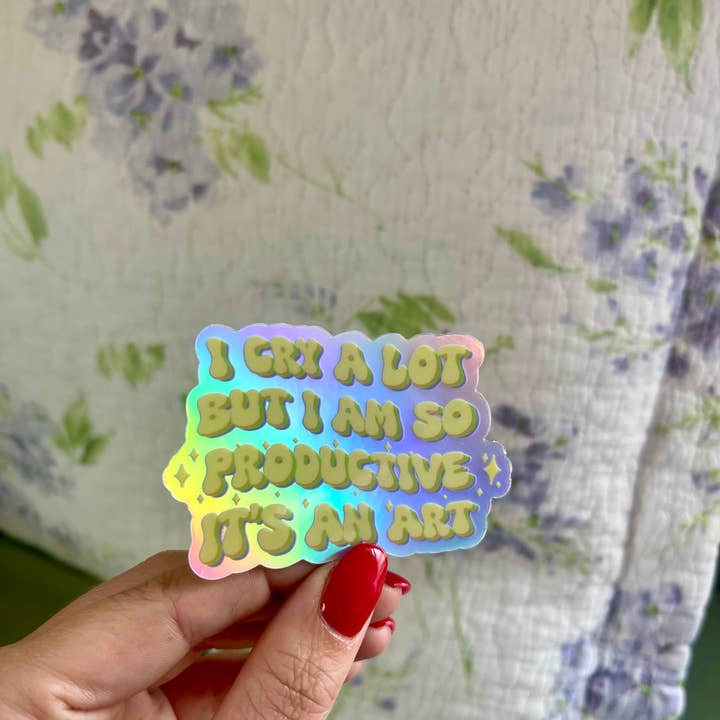 Stickers by Saylor - Wholesale Sticker - I Cry a Lot but I am So Productive Lyric Vinyl Sticker 2