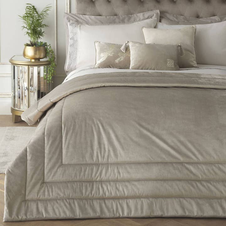 Chic Bedspread by Laurence Llewelyn-Bowen in Oyster for wholesale by UW Home