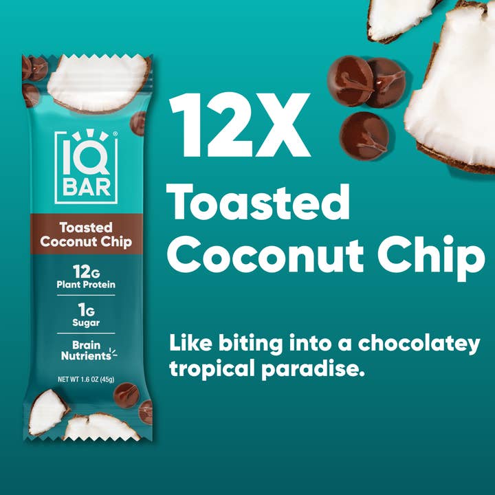 IQBAR - Wholesale Snack bar - Toasted Coconut Chip | Brain + Body Keto Protein Bars1