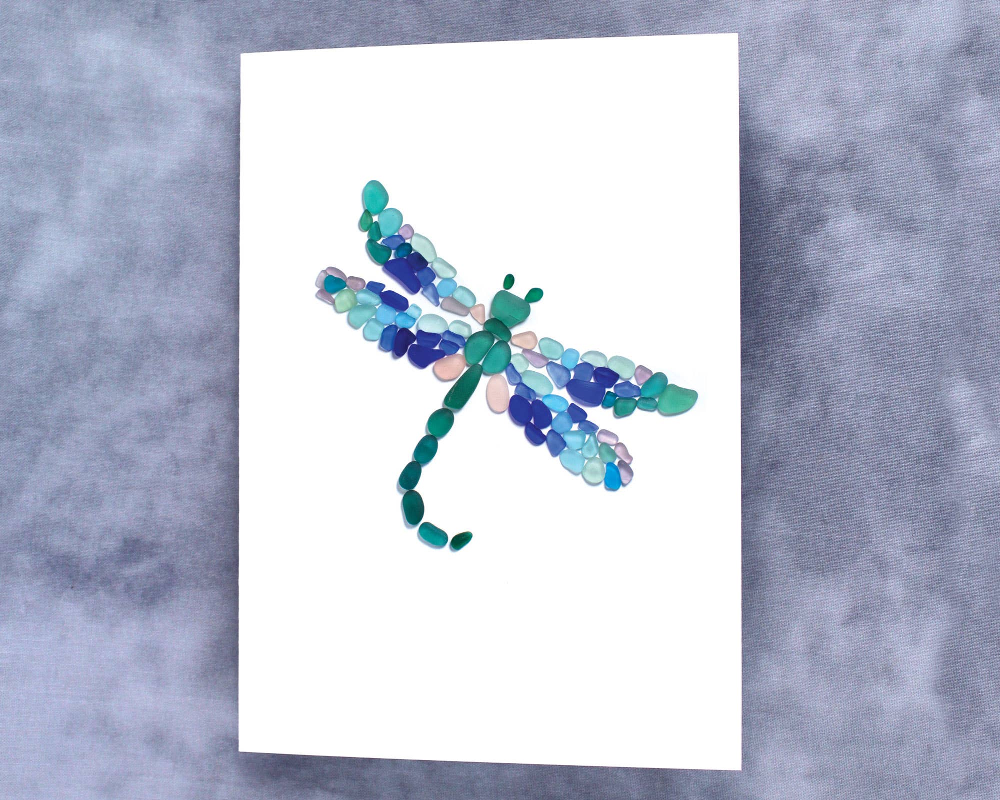 Beachcombing / Etched by the Sea - Wholesale Everyday Greeting Card - Sea Glass Dragonfly Card1