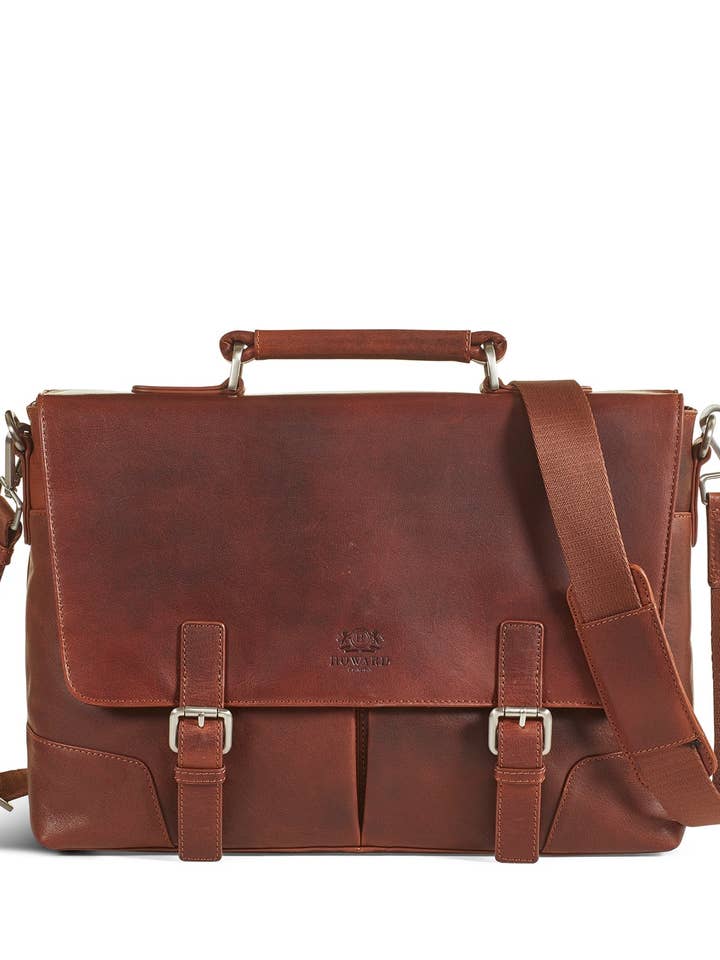 Leather Briefcase Bag James Brown for wholesale by Howard London