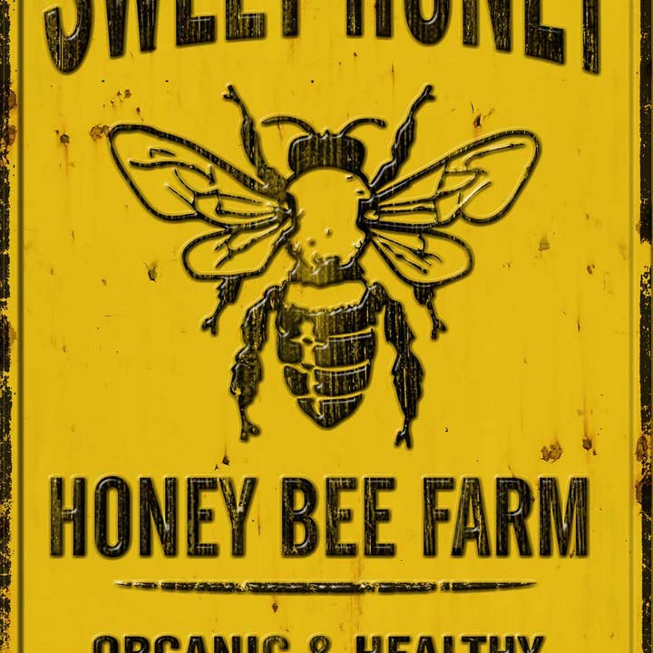 Rustiek bord met honingbijen ingelijst - in reliëf - 24* 16 inch voor wholesale door inVintage