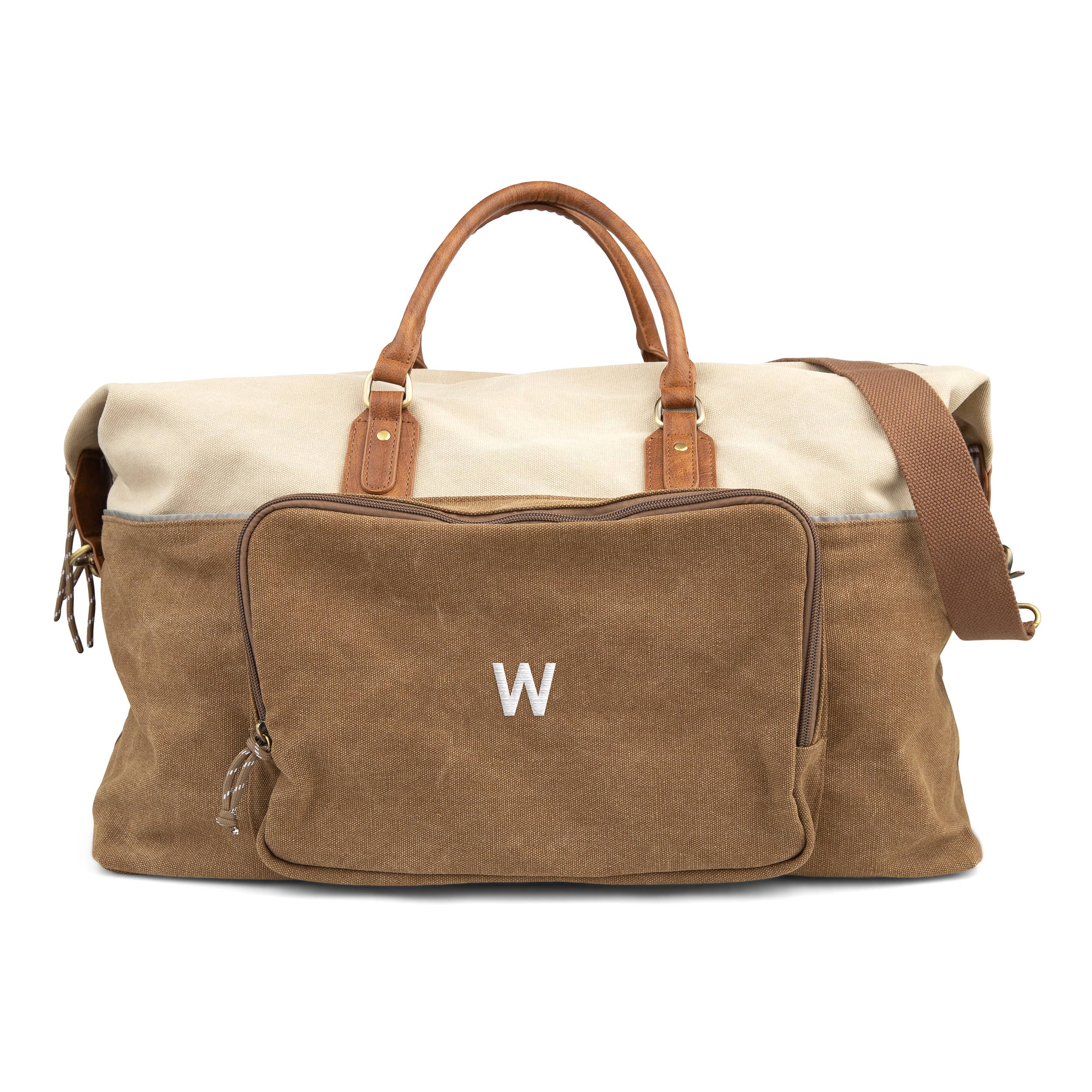 Weddingstar Inc. - Wholesale Weekender Bag - Unisex - Large Personalized Canvas Weekender Travel Bag - Brown4