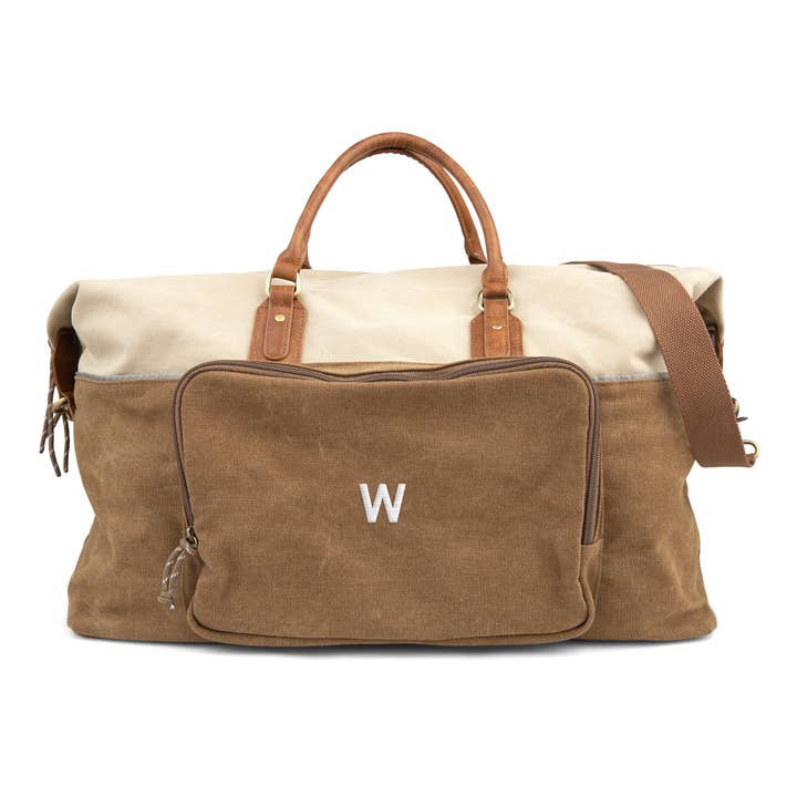 Weddingstar Inc. - Wholesale Weekender Bag - Unisex - Large Personalized Canvas Weekender Travel Bag - Brown4