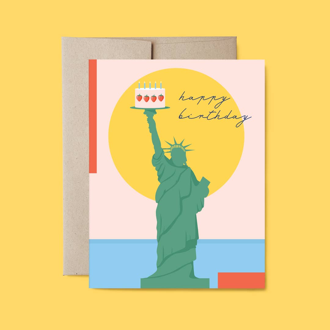 Belle Belette - Wholesale Birthday Card - New York City Birthday Cake Card