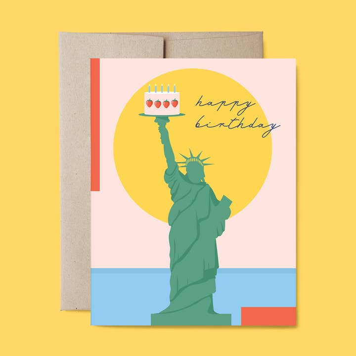 New York City Birthday Cake Card for wholesale by Belle Belette