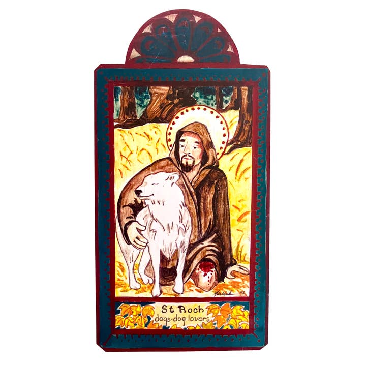 St. Roch - Hunde Elskere for engroshandel hos Lynn Garlick Retablos