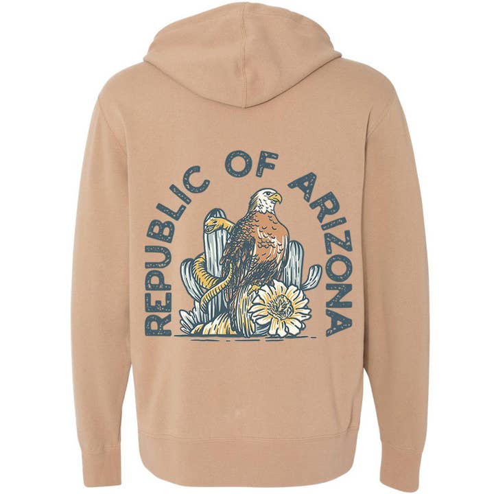 Republic Of Arizona Hoodie met rits voor wholesale door State Bliss