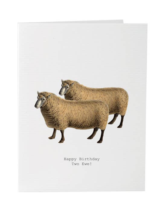 Two Ewe Happy Birthday Card for wholesale by TokyoMilk Cards and Totes