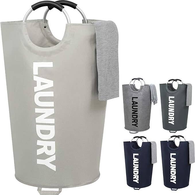 XL Collapsible Laundry Basket 115L – Light Gray for wholesale by The Fine Living Company