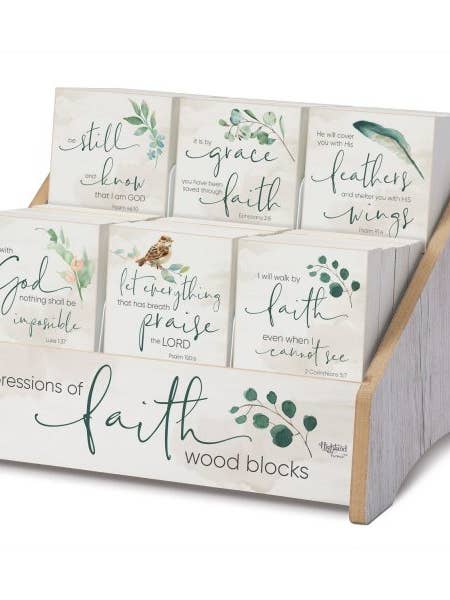 "Expressions of Faith" Pre-Pack Wood Block Sign Display and other Purchase Wholesale spring items. Free Returns & Net 60 Terms on Faire trending on Faire.
