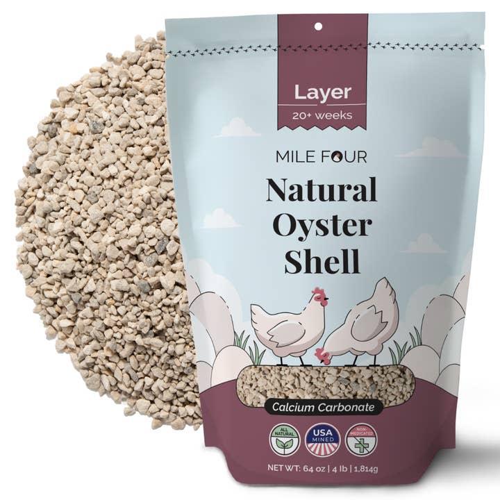 Mile Four - Wholesale Pet Supplement - Not Cat/Dog - Natural Oyster Shell | Chicken Supplement | CalciumCarbonate