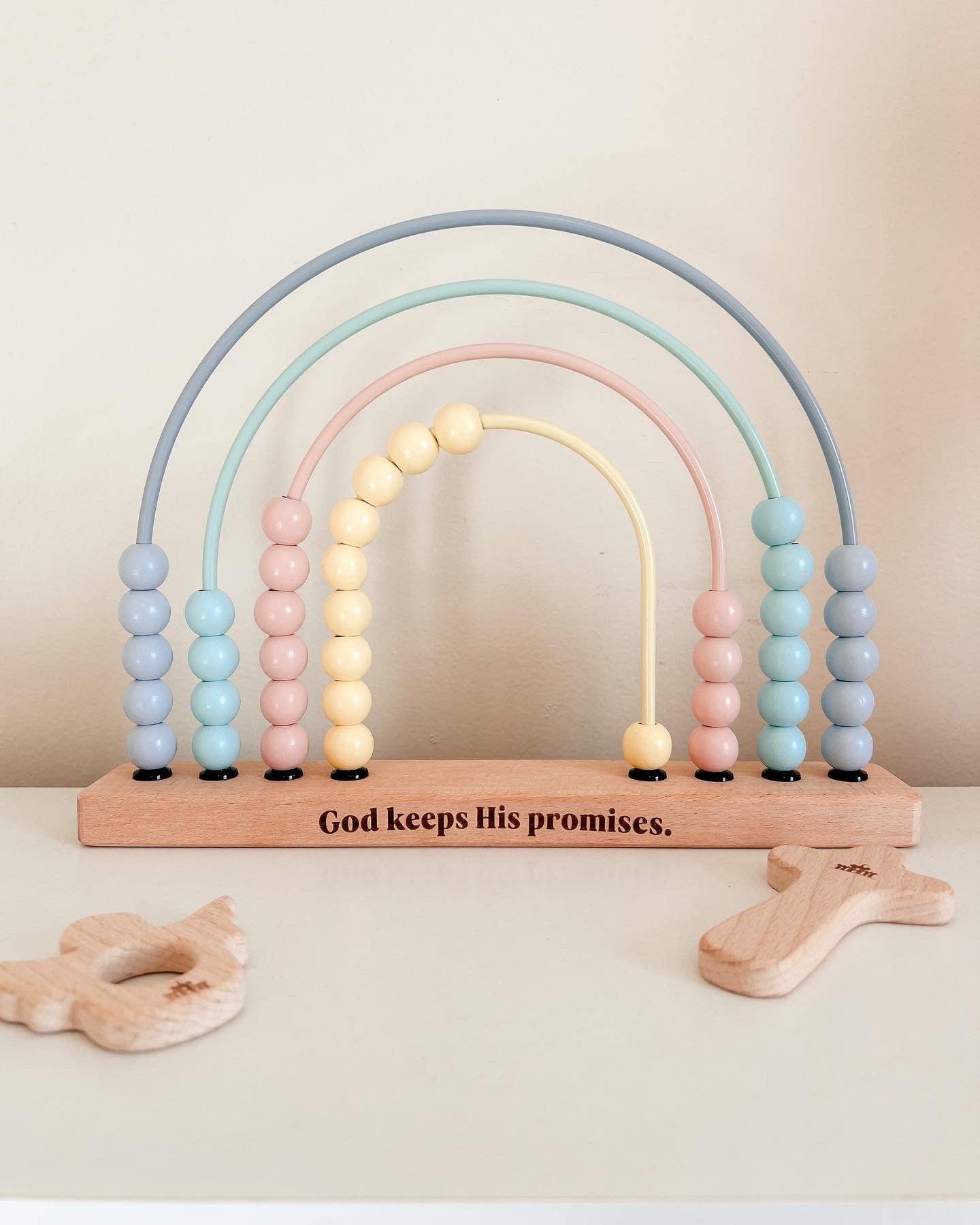 Kingdom Come Co. - Wholesale Wood Toy - Kids - God’s Promise Wooden Rainbow Abacus1