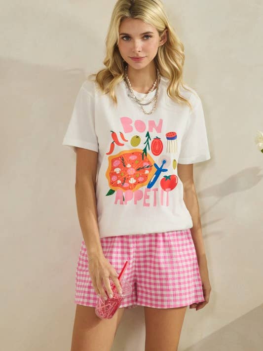Bon Appétit Grafisk T-shirt WT52622 för wholesale av GeeGee x Lovelo