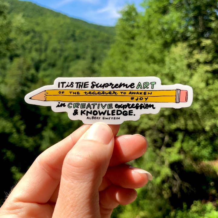 Autocollant Art suprême de l'enseignant avec lettrage à la main pour la vente par Wander On Words